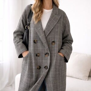 ✨ Zara Lightweight Check Coat – XL • Effortlessly Chic & Timeless XL